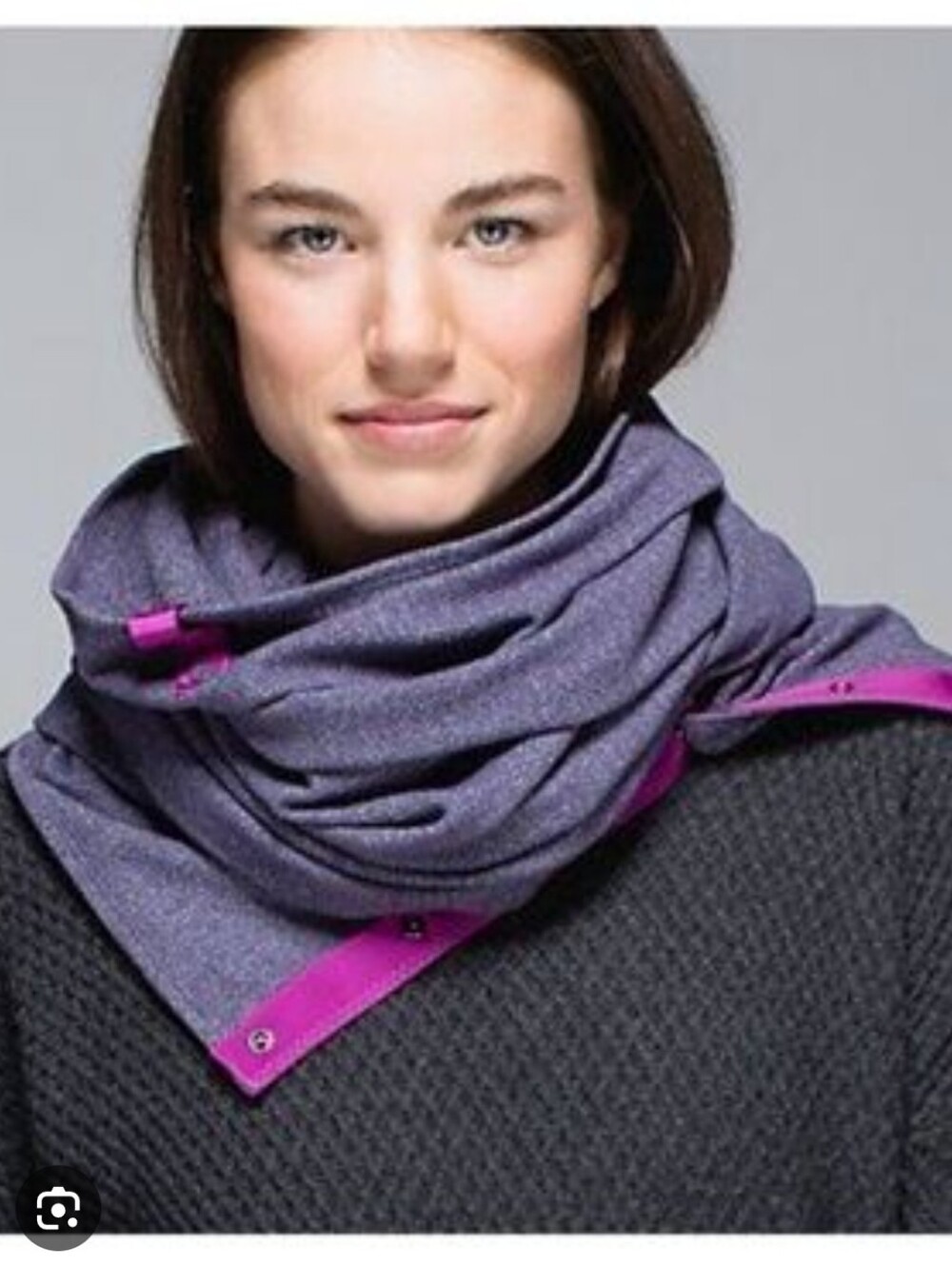 Lululemon vinyasa grey/Blue Pink Purple Heathered Scarf Shawl W/ Snaps